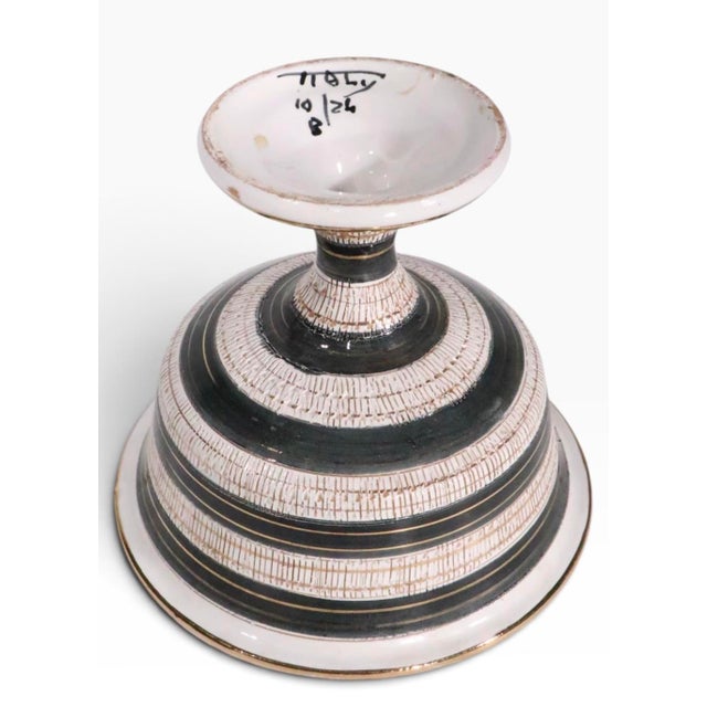 Raymor Pottery Mid 20th Century Italian Pottery Ceramic Compote in the Style of Raymor Rosenthal Netter For Sale - Image 4 of 7