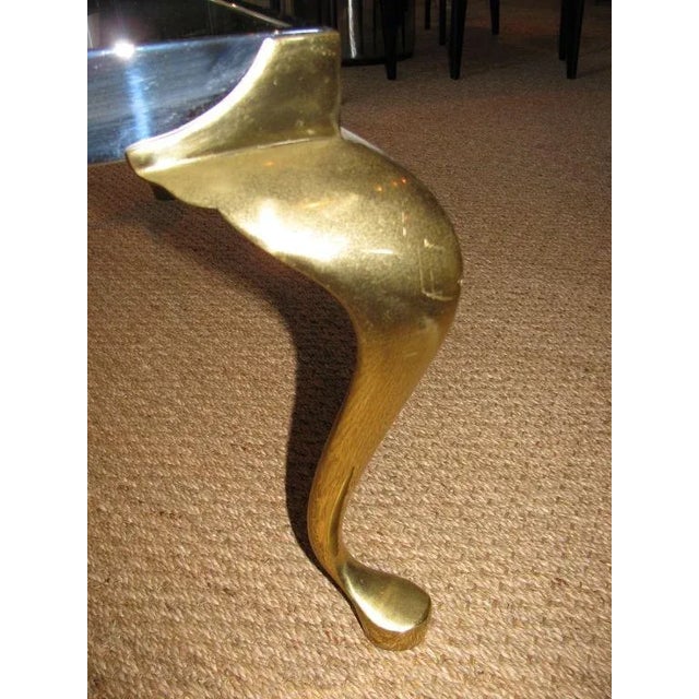 Maison Jansen Vintage Two Toned Brass and Chrome Coffee Table For Sale - Image 4 of 7