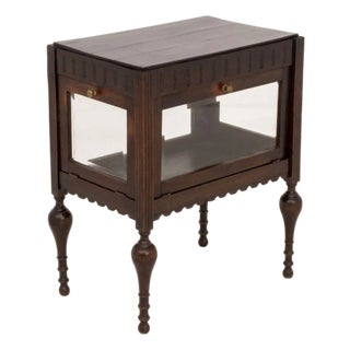 Aesthetic Movement Carved Wood Vitrine Cabinet For Sale