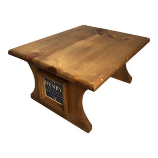 Vintage American Pine Trestle Low Bench Riser For Sale
