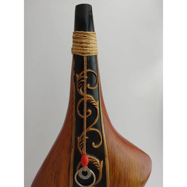 Vintage Handcrafted Wooden Marquetry Wine Bottle For Sale - Image 4 of 12