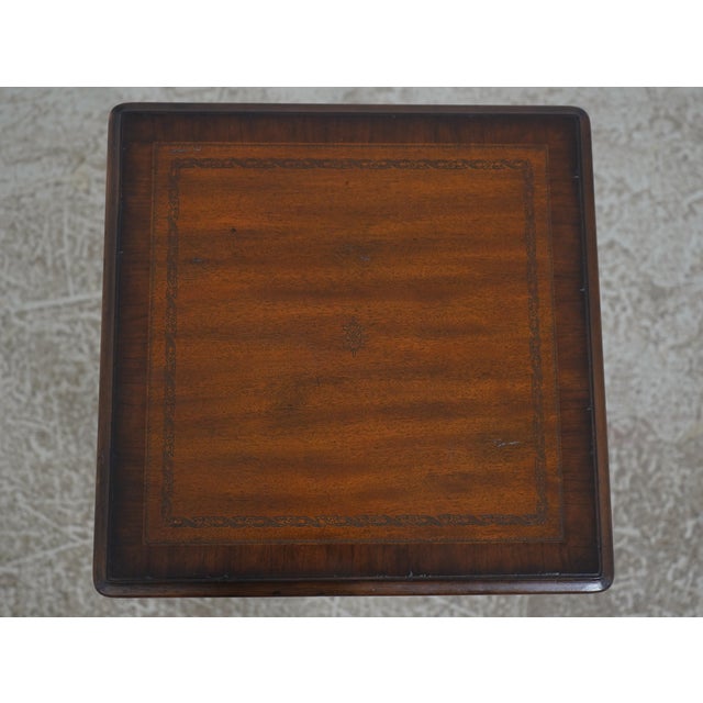 Traditional Maitland Smith Mahogany End Table Stand For Sale - Image 3 of 14