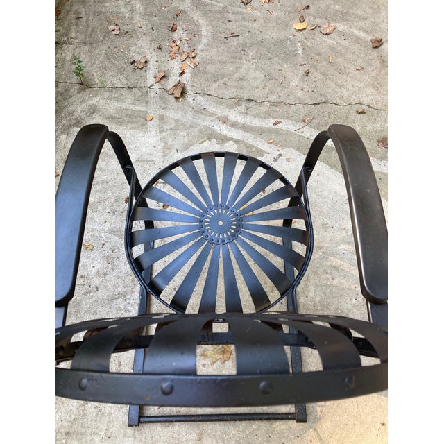 Mid 20th Century Francois Carre Petite Cantilever Iron Rocking Chair, Attributed For Sale - Image 11 of 11