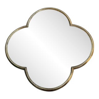 Quatrefoil Large Gold Mirror For Sale