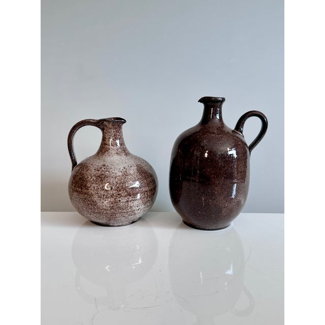 Modern Handmade Ceramic Art Jug Vases from Serocka, Germany, 1970s, Set of 2 For Sale - Image 3 of 13