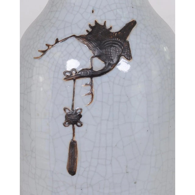 Ceramic Chinese Antique Vase Table Lamp For Sale - Image 7 of 8