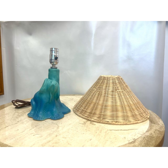 Serena & Lily 1940s Van Briggle Dog Lamp With Serena & Lily Shade. For Sale - Image 4 of 12