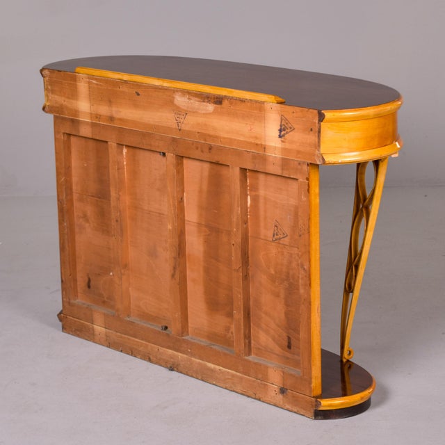 Mid Century Italian Blond and Rosewood Console With Carved Detail For Sale - Image 10 of 12