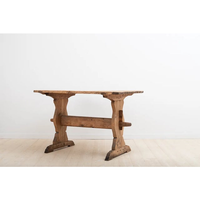 Rustic 18th-Century Swedish Trestle Table For Sale - Image 3 of 7