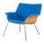 Herman Miller Swoop Plywood Lounge Chairs by Brian Kane in Original Blue Fabric Ash and Polished Chrome For Sale