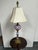 Late 20th Century Vintage Traditional Fenton Cranberry Opalescent Coin Dot Art Glass Table Lamp For Sale - Image 5 of 12