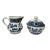 Vintage Blue Willow Cobalt Blue & White Creamer & Sugar Bowl Set- 2 Pieces For Sale