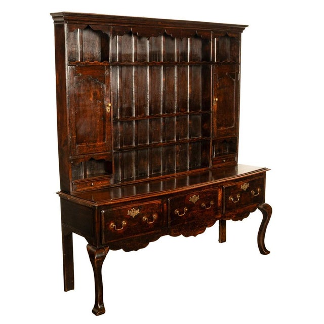 A fine antique Georgian Queen Anne Welsh dresser in remarkable original condition, with original plate rack, circa 1750....