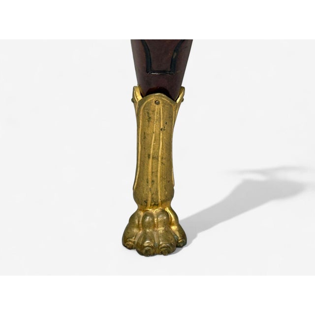 French Empire Revival, Bronze, Mahogany, Fabric, Footstool, France, 19th C. For Sale - Image 13 of 14