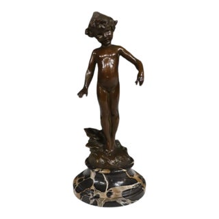 Edward Berge “Violet” Attributed Bronze Sculpture on Marble Base For Sale