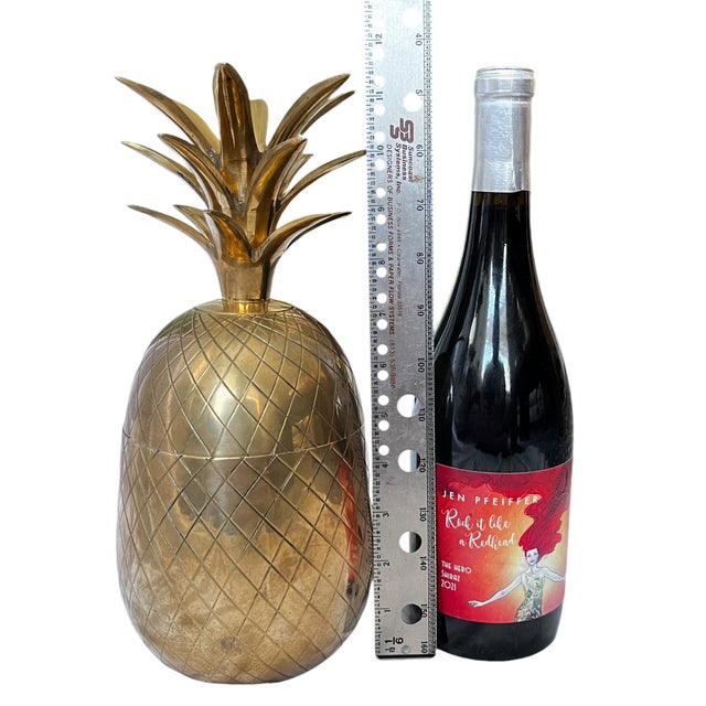 Large 1970s Brass Pineapple Lidded Box Jar For Sale In Jacksonville, FL - Image 6 of 8