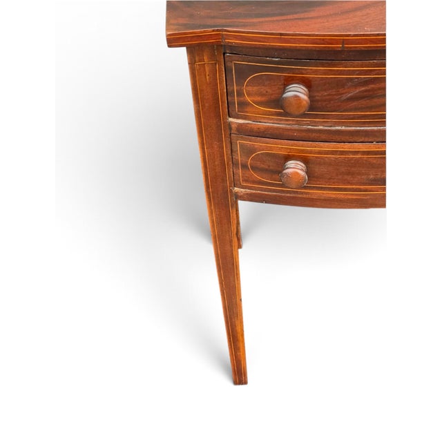 19th Century English Sheraton Mahogany Stencil Inlay Nightstand. For Sale - Image 4 of 9