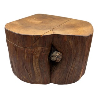 Mid 20th Century Live Edge Cedar Wood Stash Mystery Jewelry Suggestive Box For Sale