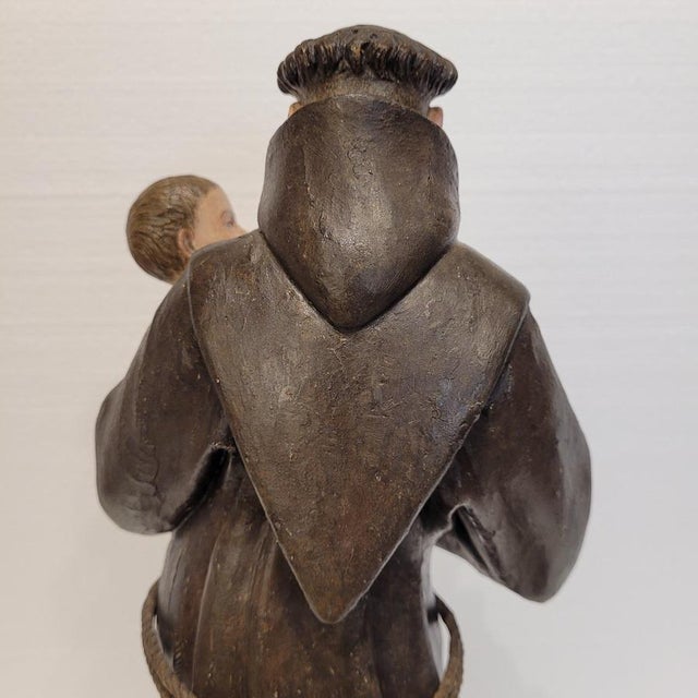 Spanish School Artist, Sculpture of Saint Anthony of Padua with the Child, Late 18th Century, Wood For Sale - Image 17 of 18