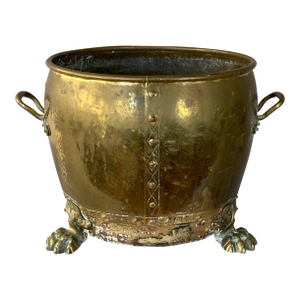 Antique Hand-Made, Large Brass Pot Cauldron Bucket