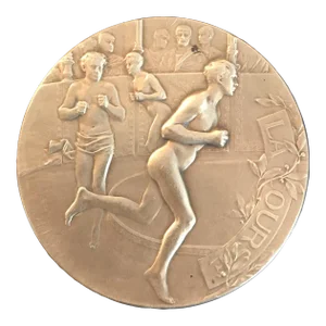 1899 Signed Bronze French Racing Medal: La Course/Racing Club De France Award