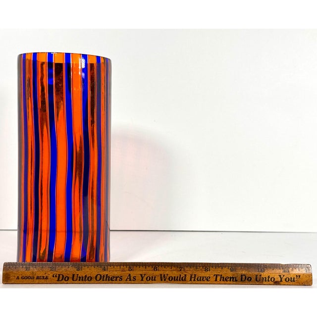 Venini Murano A Canne Art Glass Vase c. 1946-1955 For Sale - Image 9 of 10