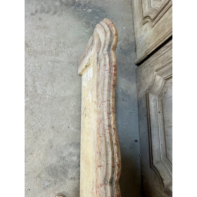 Goldenrod Louis XV Style Pompadour Fireplace in Yellow Trets Marble For Sale - Image 8 of 11