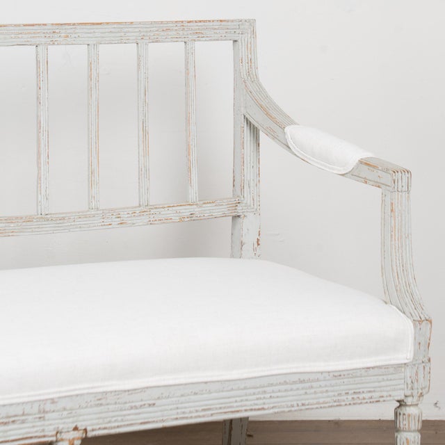19th Century Swedish Gustavian Gray Painted Bench For Sale - Image 13 of 18