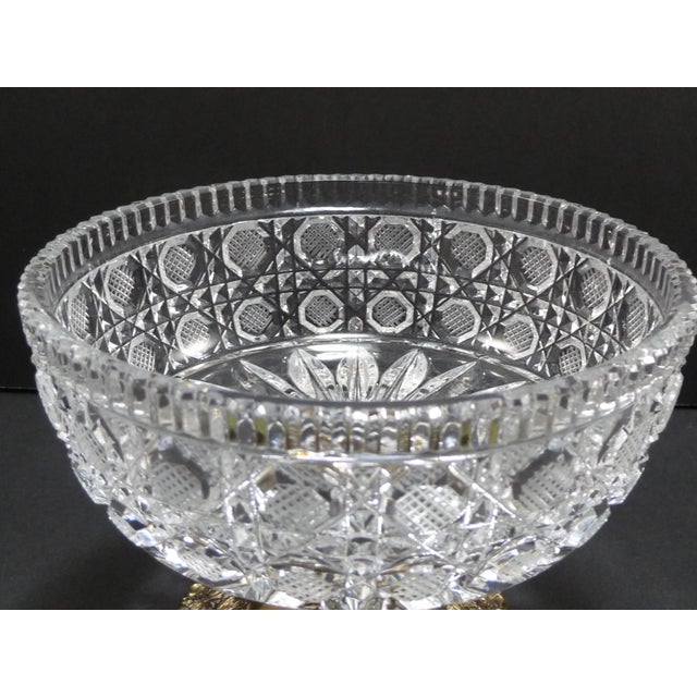 Vintage Cut Crystal Compote Dish on Metal Pedestal Chairish