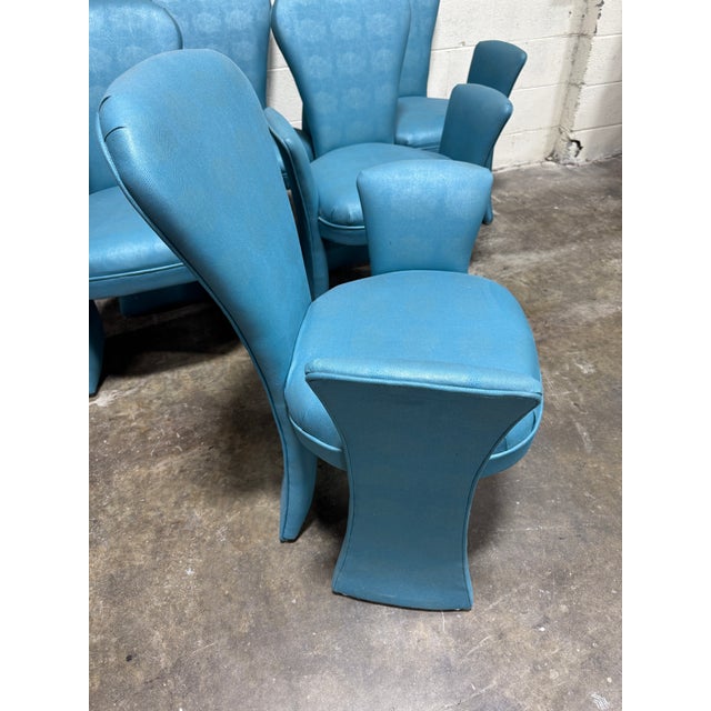 1980s Post Modern Wing Dining Chairs - Set of 6 For Sale - Image 5 of 11