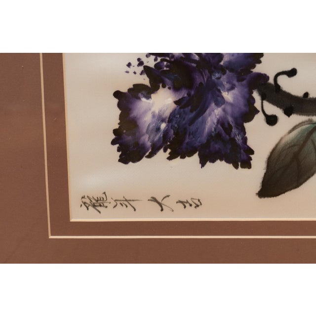 Paint Late 20th Century Original Framed Chinese Watercolor by Zhang Li (Lily Taylor) For Sale - Image 7 of 7
