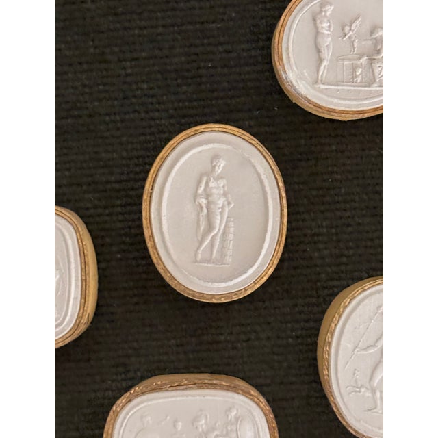 Antique White Antique Italian Grand Tour Plaster Intaglios - Set of 6 (Group #6) For Sale - Image 8 of 14