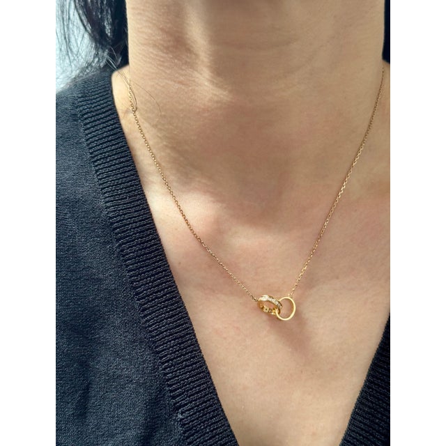 Adjustable 16-18", 18 Karat Yellow Gold LOVE pendant, half-paved, 5.4 Gm For Sale - Image 11 of 18