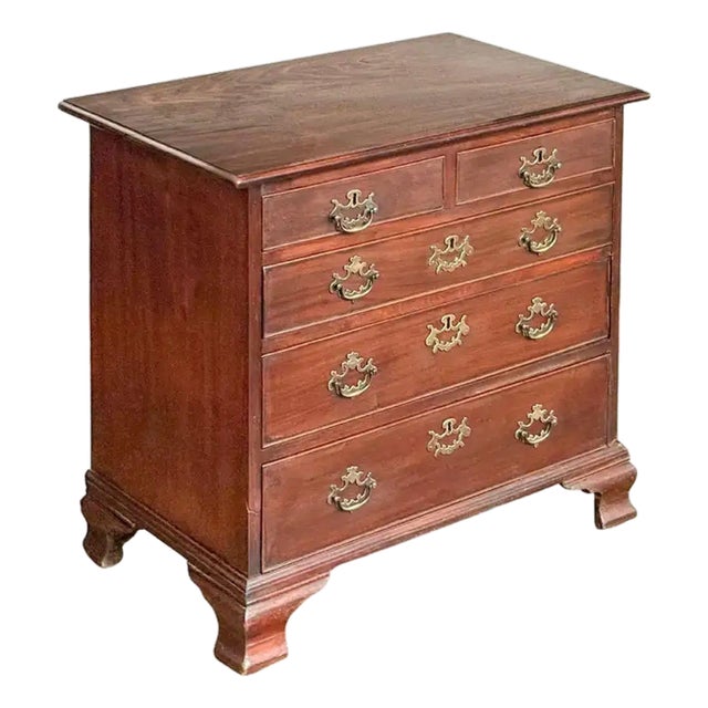 English Small Cabinet Chest of Drawers of Oak on Bracket Feet For Sale