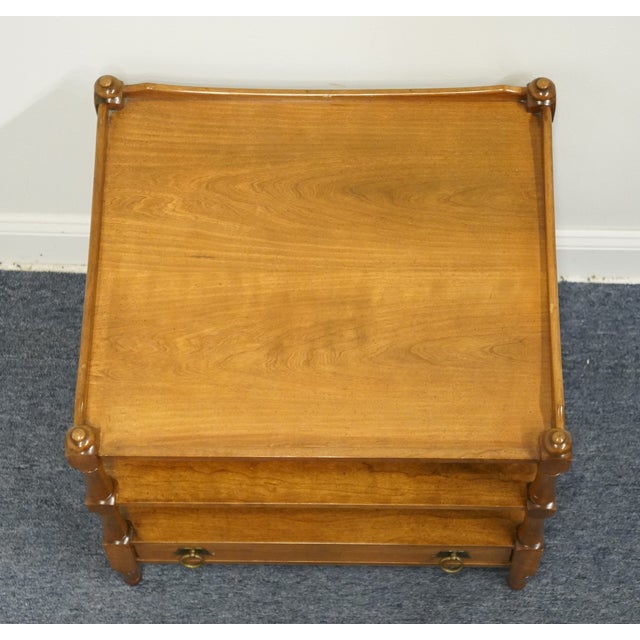 Statton Furniture Statton Trutype Asian Inspired Mid Century Modern 24" Tiered Accent End Table For Sale - Image 4 of 12