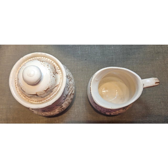 Mid 18th Century English "Willow Tree" Sugar and Creamer For Sale In Charlotte - Image 6 of 14
