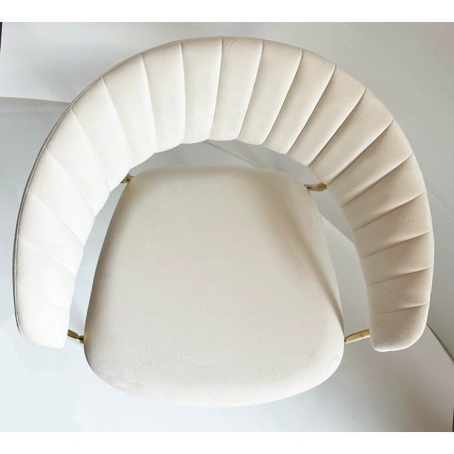Italian White Velvet Chair For Sale - Image 4 of 10
