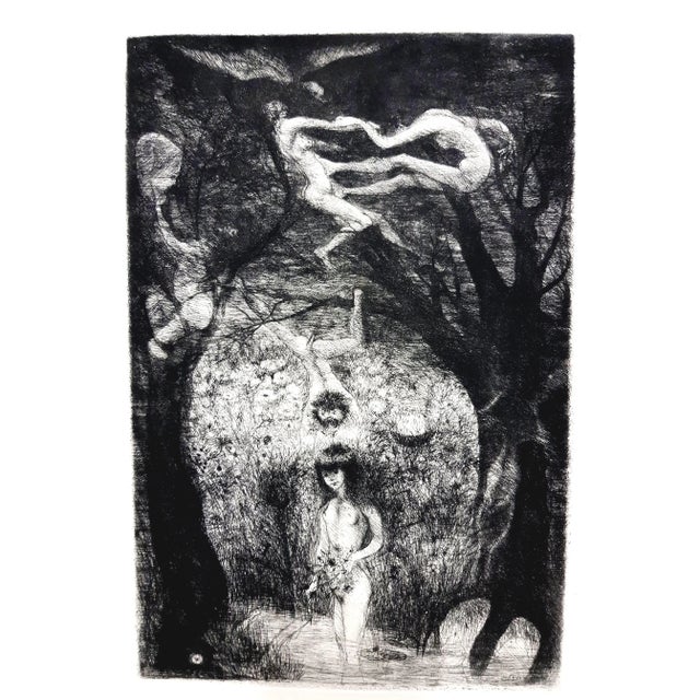 Edouard Goerg - Magic Jungle - Original Etching 1946 For Sale - Image 10 of 10