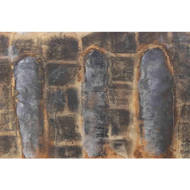 Burnt graphite on paper mounted on wooden panel, realized by Paolo La Motta in 1998 Hand signed and dated on rear. Very...