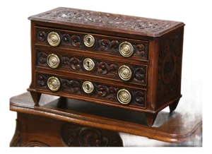 Mid-19th Century French Louis XVI Carved Jewlery Box With Three Drawers