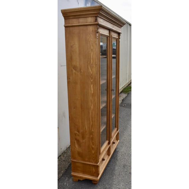 2020s Pine Glazed Bookcase or Display, Reproduction For Sale - Image 5 of 11
