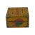 Chinoiserie Chinese Distressed Yellow Characters Graphic Square Shape Box For Sale - Image 3 of 8
