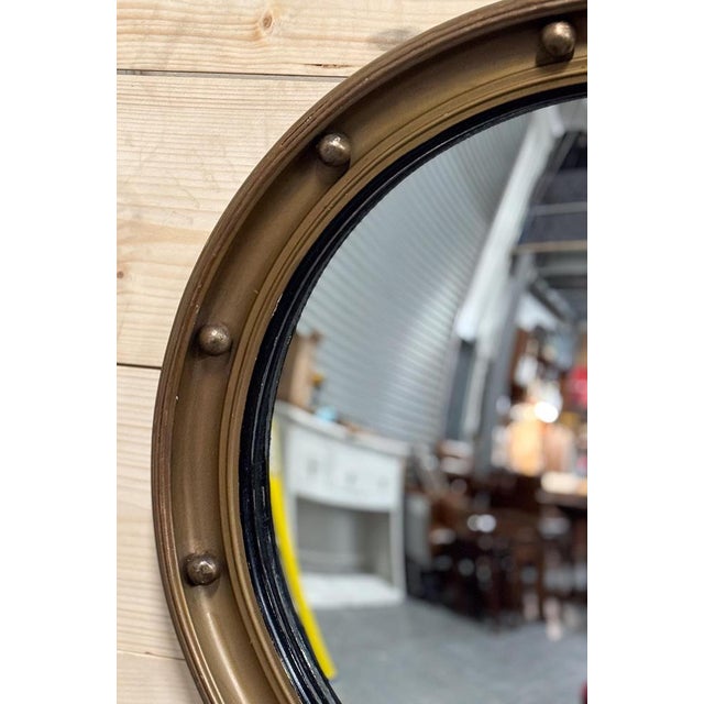 Butlers Convex Gold Gilt Wood Wall Mirror, 1920s For Sale - Image 4 of 5