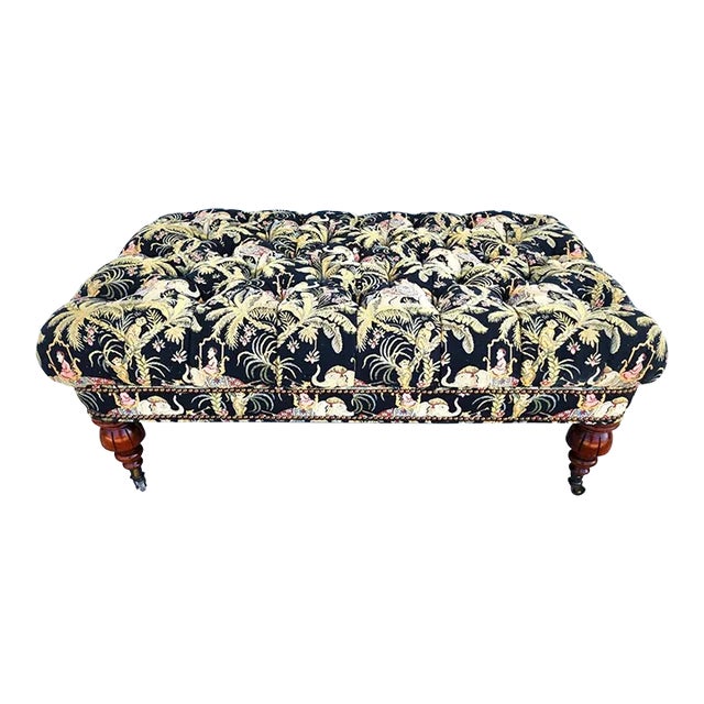 Oversized Ottoman Table Tufted Rolling Elephants Monkeys For Sale