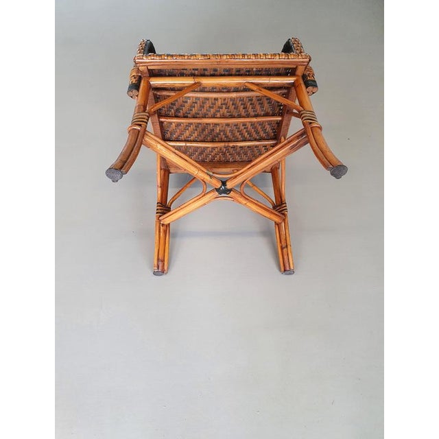 Rattan Bamboo Dining Chairs, Set of 4 For Sale - Image 6 of 12