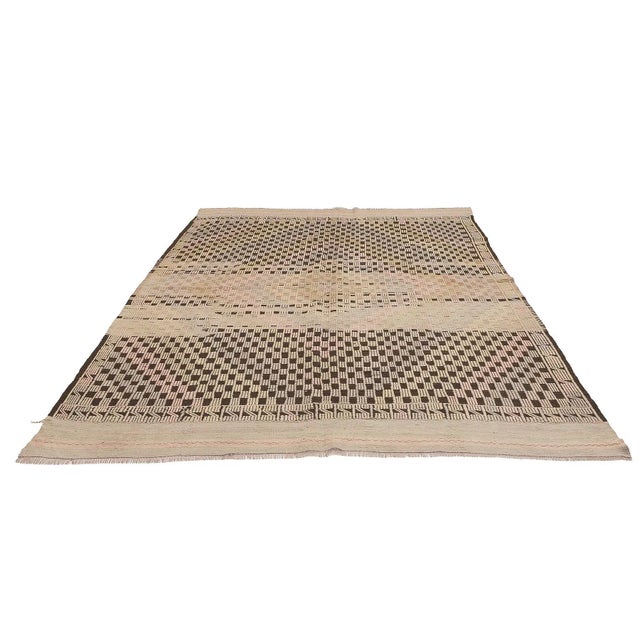 Embroidered vintage handwoven kilim rug from Denizli region of Turkey. Approximatelly 50-60 years old. In very good...