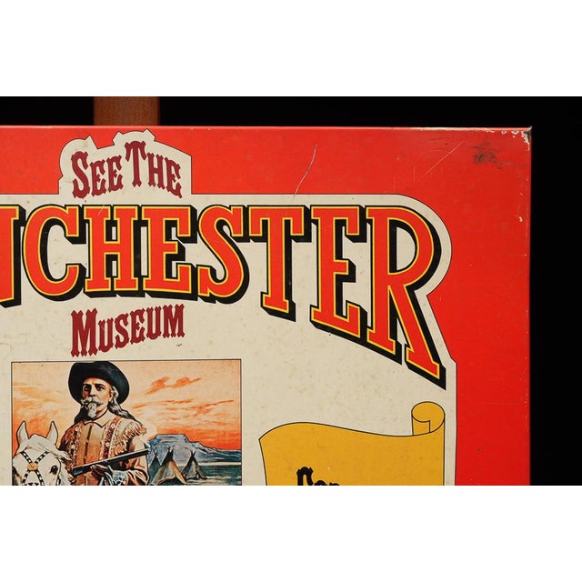 American 1976 Winchester Museum Buffalo Bill Tin Lithograph Advertising Sign For Sale - Image 3 of 13