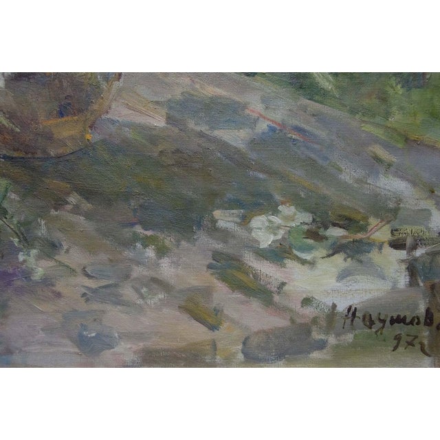 1990s Oil Painting Flowers Naumova Tamara Sergeevna For Sale - Image 6 of 11