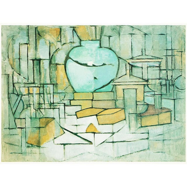 Excellent full-color print after the painting "Still Life With Ginger Pot II" by Piet Mondrian. Published by New French...