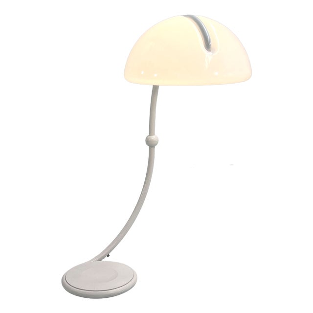 White Serpente Floor Lamp by Elio Martinelli for Martinelli Luce, 1970s For Sale